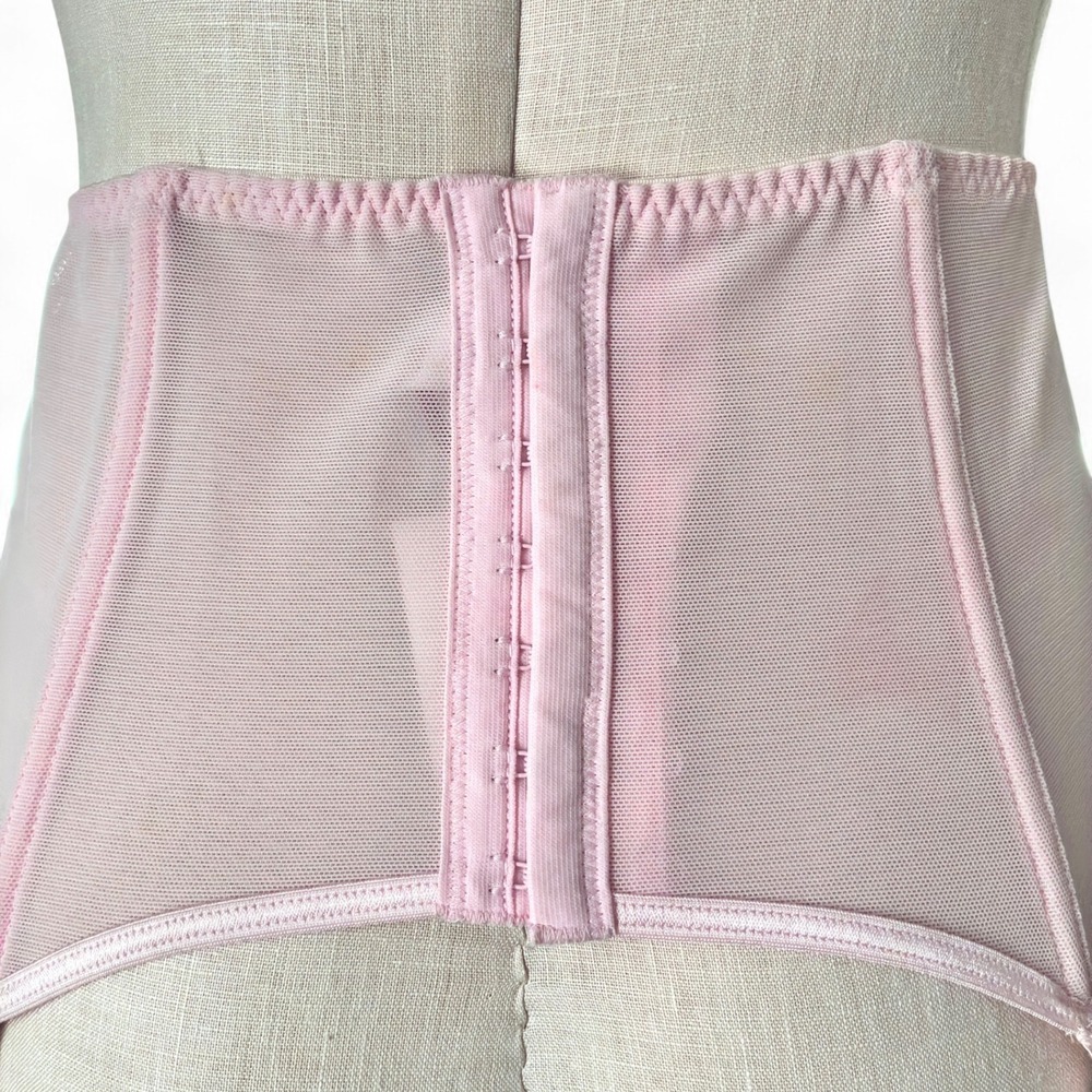 Cacique Pink Mesh Garter Belt NWT Plus Size 22/24 Floral Embroidered Lingerie - Picture 6 of 8